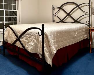 Queen Hammered Iron Bed