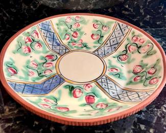 Q Squared Terracotta Plate (blue)