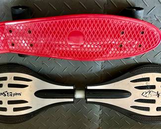 The Wave Street Surfing Board (top) & Red Skateboard (bottom)