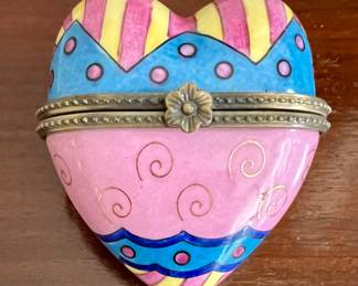 Limoges Heart Trinket Box