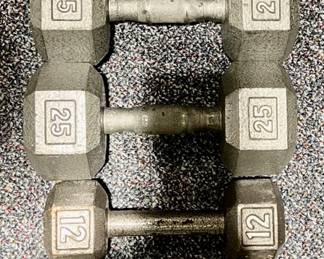 Dumbbells (10 lb., 12 lb., 25 lb., 30 lb.) 