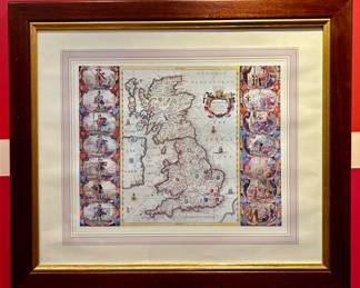Framed United Kingdom, Wales, Scotland Map