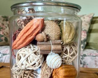 Apothecary Jar with Fall Decor