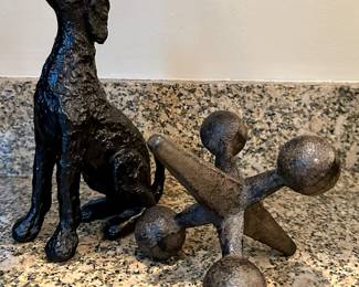 Cast Iron Dog (left) & Jacks (right)