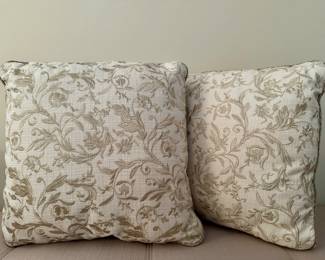 (2) Down Pillows with Vines