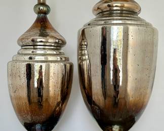 (2) Metallic Urns