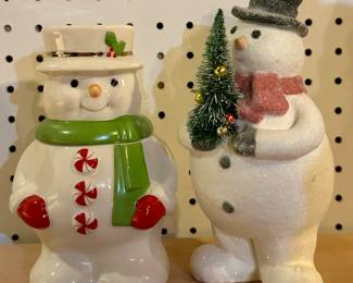 Snowman Candle (left) & Glittery Snowman (right)