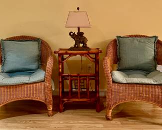 (2) Wicker Armchairs