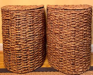 (2) Woven Laundry/Storage Baskets