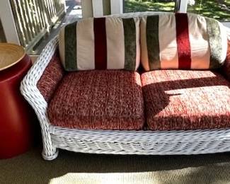 Wicker upholstered furniture set