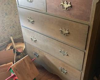 Vintage 5 Drawer Wood Dresser