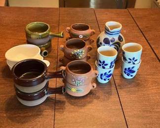 Stoneware Bowls And Mugs 