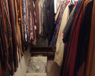 A full closet of men's clothing all in great shape