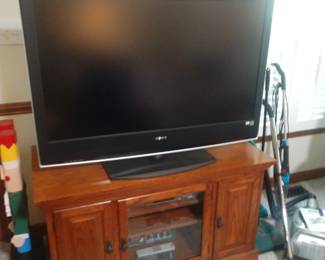 Large TV and TV stand