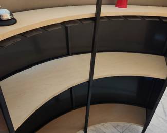 contemporary glass and metal bar