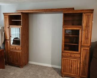 3 piece entertainment center by Hooker.