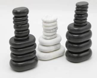 Black & White Smooth Stones for Hot Stone Massage