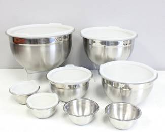 Kirkland Signature Stainless Steel Nesting Mixing Bowls w/Lids (Set of 8)
