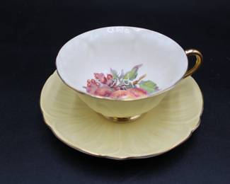 Shelley Fine Bone China Gilded Yellow Teacup & Saucer

