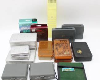 Fly Storage Boxes & Fishing Tackle (16 Items Total)
