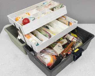 Fenwick Big Water 6.2 Tackle Box & Fishing Tackle Assortment
