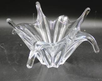 Baccarat Crystal Freeform Splash Glass Centerpiece Bowl