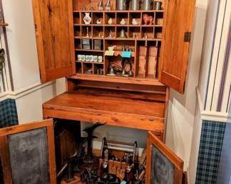 Interior of  locally hand built secretary 