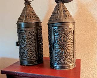 Rare vintage hand punched Paul Rivere lanterns