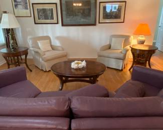 Lovely and comfy Beige accent chairs (2)  28” (W) x 32” (H) x 32” (D) 