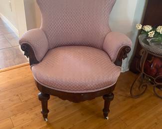 19th century Eastlake Chair on casters prestine condition! (solid / Heavy) 