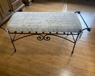 Hand forged bench with cushion