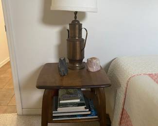 MCM Mid Century Modern solid wood accent table 21 x 21 x 24.5 