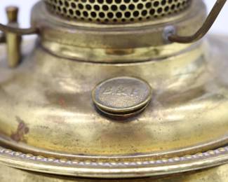 Antique Bradley and Hubbard Brass Kerosene Lamp