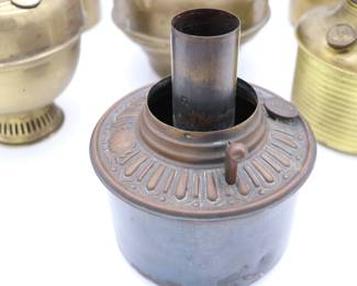 Lot of 7 Antique Kerosene Lamp Burners