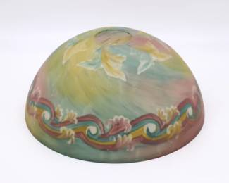 Beautiful Antique Reverse Painted Lamp Shade