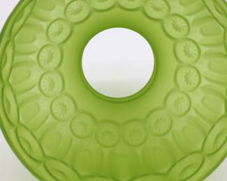 Beautiful Antique Green Glass Kerosene Shade