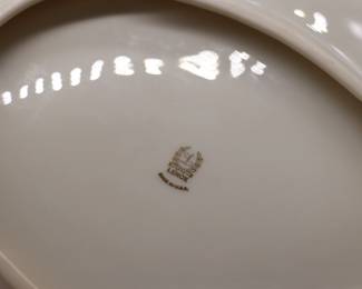 Lot of Cream and Gold Lenox Serving Platters, Pitcher, and Vase