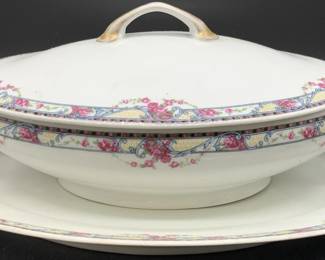 VICTORIA CZECHO-SLOVAKIA Vintage Tureen & Plate
