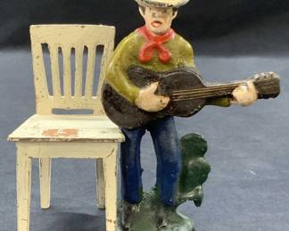 2 Painted Iron & Copper Vintage Figures

