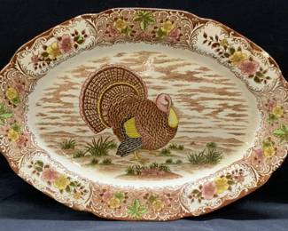 Vintage XL Ceramic Turkey Centerpiece Platter
