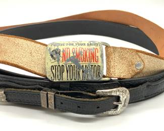 2 Vintage Nocona & More Leather Fashion Belts
