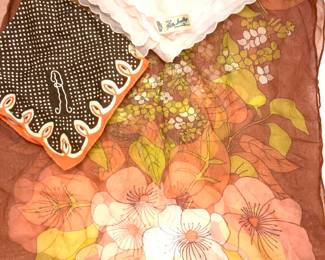 Lot 3 Petti Scallop Silk Scarf, Floral Scarf, more
