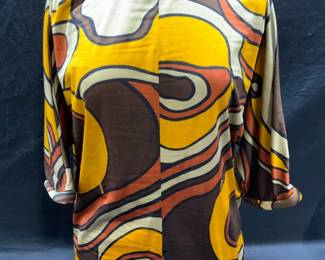 Elisabeth Stewart Brown Graphic Print Top
