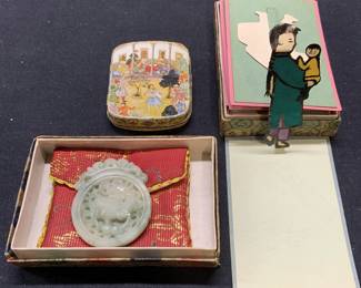 Group Chinoiserie Jadeite Pendant & More

