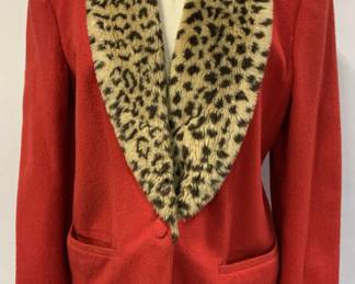 Take Six Red Wool Blend Coat
