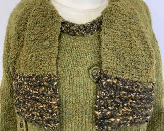 Vintage Green Wool Knit Coat
