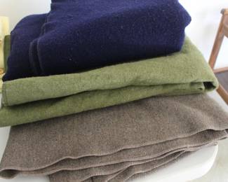 Wool blankets including a US military