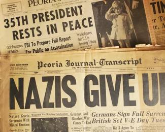 Newspapers from WW2 and Kennedy