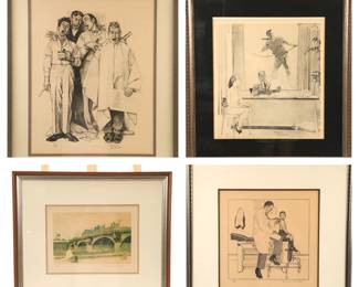 Pencil signed and numbered Norman Rockwell prints