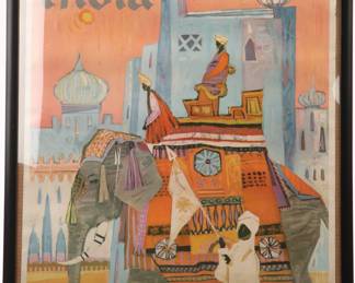 S. Hall India Travel Poster